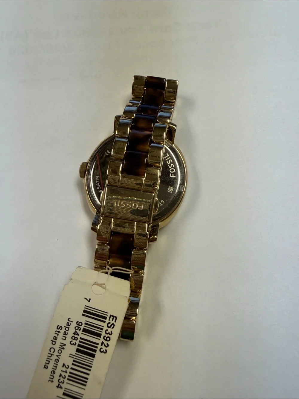 New Women’s Fossil Gold and Brown Tortoiseshell Multi-Function Watch